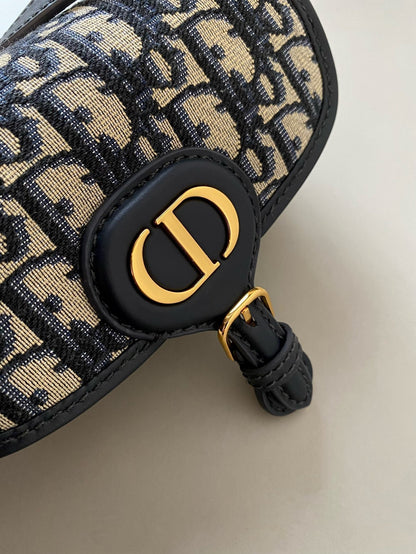 DIOR BOBBY EAST-WEST BAG 17 IN BLACK OBLIQUE JACQUARD