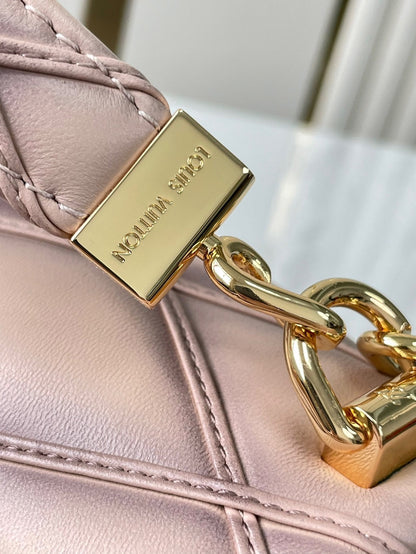 LOUIS VUITTON GO-14 MM 23 IN LIGHT PINK QUILTED LAMBSKIN GOLD HARDWARE