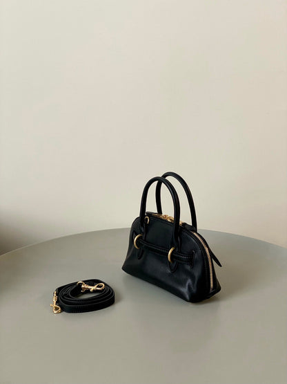 MIU MIU AVENTURE NAPPA MINI BAG 21 IN BLACK CALFSKIN GOLD HARDWARE