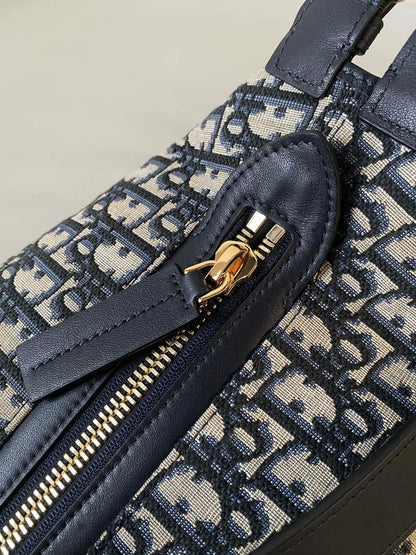 DIOR LARGE D-JOURNEY SHOULDER BAG 33 IN BLACK MONOGRAM OBLIQUE JACQUARD