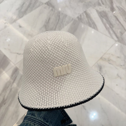 MIU MIU MM BUCKET IN WHITE MESH FABRIC