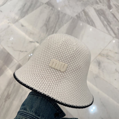 MIU MIU MM BUCKET IN WHITE MESH FABRIC