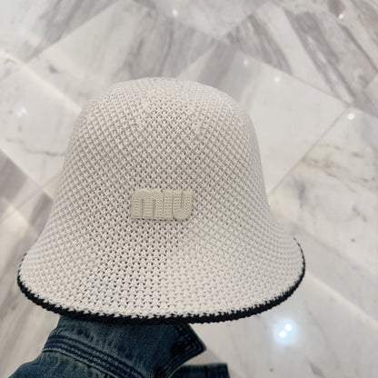 MIU MIU MM BUCKET IN WHITE MESH FABRIC