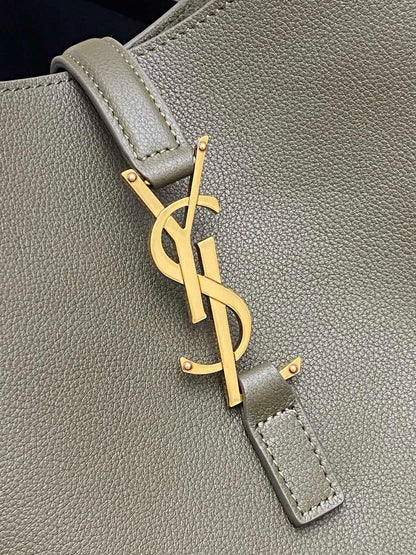 SAINT LAURENT LE 5 À 7 SUPPLE SMALL 22 BROWN CALFFKIN