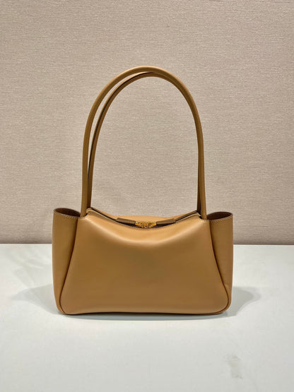 PRADA 28 LARGE BEIGE CALFSKIN HANDBAG