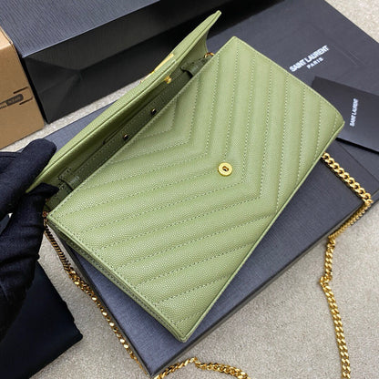 SAINT LAURENT MONOGRAM WOC 22 PEAR
