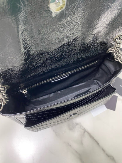 SAINT LAURENT MEDIUM NIKI 28 IN BLACK CALFSKIN CHAIN BAG High-end