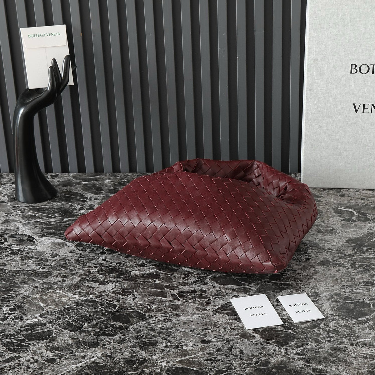 BOTTEGA VENETA LARGE HOP 54 IN BURGUNDY LAMBSKIN