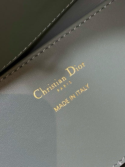 DIOR MINI TOUJOURS BUCKET BAG 18 IN GREY CANNAGE CALFSKIN
