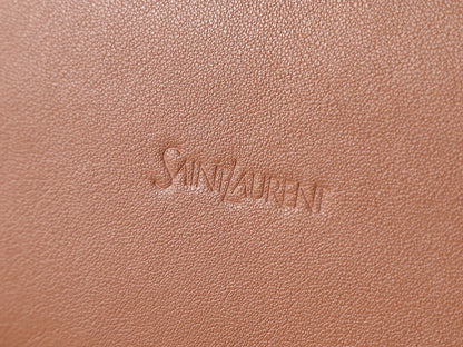 SAINT LAURENT YSL Y BUCKET BAG 30 IN BROWN CALFSKIN