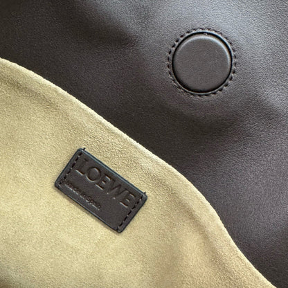 LOEWE LOE 30 FLAMENCO PURSE BUCKET IN CHESTNUT BROWN CALFSKIN
