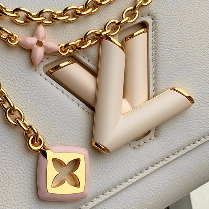 LOUIS VUITTON TWIST SLIM 19 IN LIGHT PINK TAURILLON CALFSKIN GOLD HARDWARE