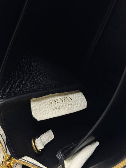 PRADA 25S SMALL BAG 23 IN IVORY CALFSKIN GOLD HARDWRE