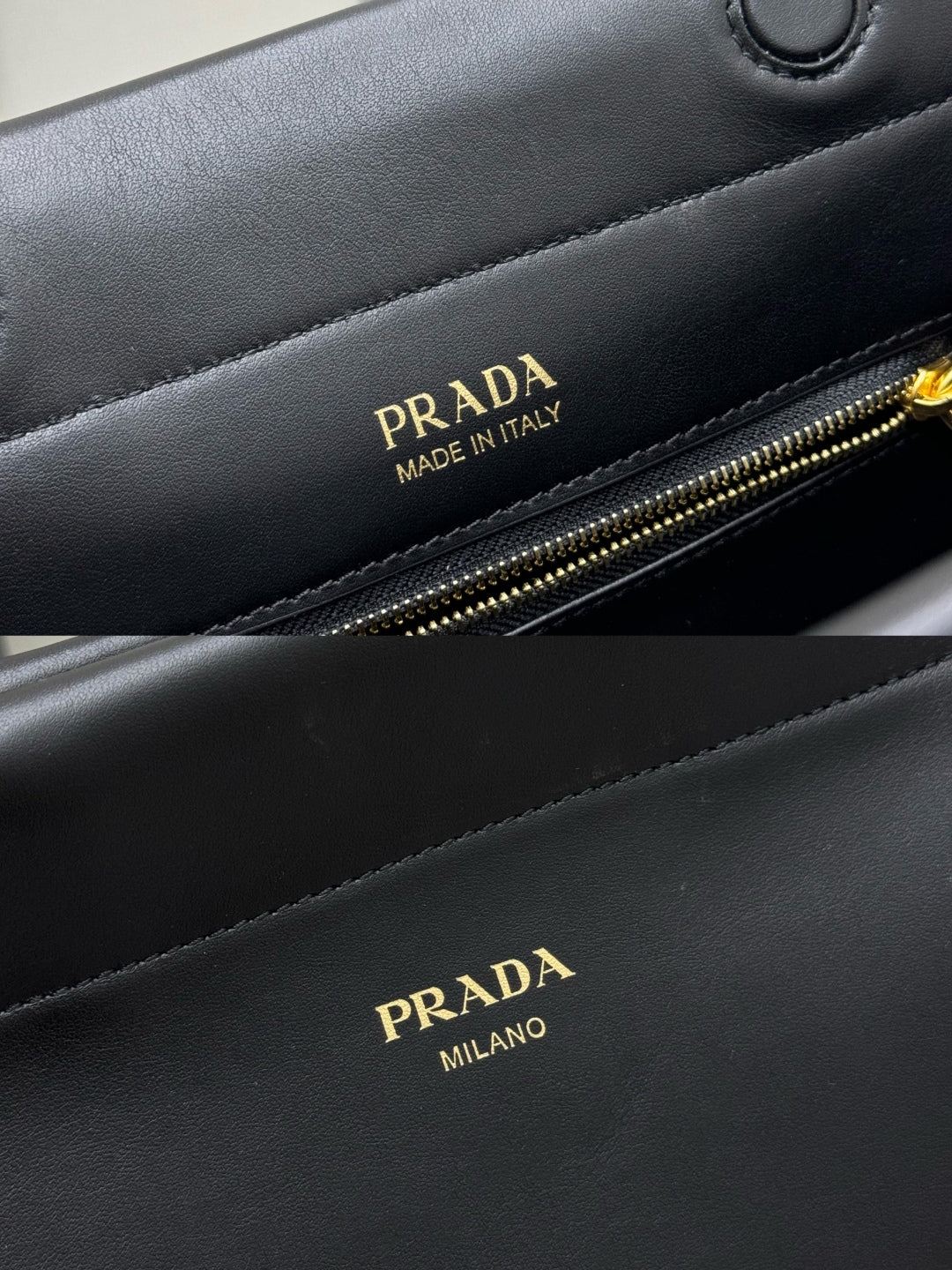 PRADA 25S ENCHAINE MINI BAG 22 IN BLACK CALFSKIN GOLD HARDWARE