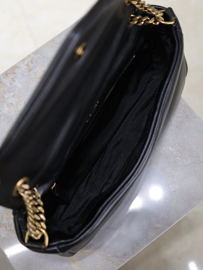 SAINT LAURENT YSL 25S CALYPSO HANDBAG 26 IN BLACK LAMBSKIN GOLD HARDWRE
