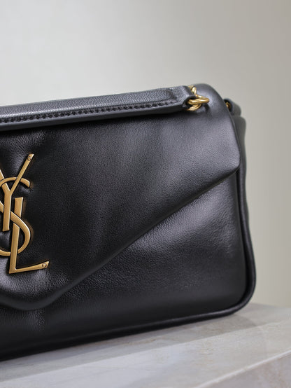 SAINT LAURENT YSL 25S CALYPSO HANDBAG 26 IN BLACK LAMBSKIN GOLD HARDWRE