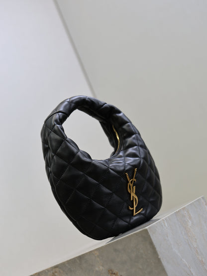 SAINT LAURENT YSL 25S ICARE BABY 17 IN BLACK QUILTED CALFSKIN GOLD HARDWRE