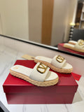 VLTN ESPADRILLE SLIDES 25S IN WHITE LAMBSKIN STYLE 3