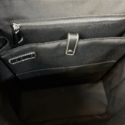 LOEWE LOE GOYA BACKPACK 41 IN BLACK MIX BEIGE GRAINED CALFSKIN