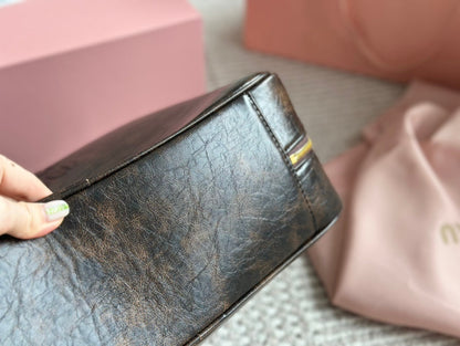 MIU MIU BEAU 34 BAG IN SAND/COFFEE CALFSKIN