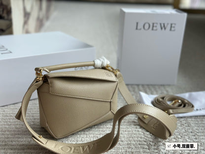 LOEWE LOE MINI 18 PUZZLE BAG IN DARK CREAM CALFSKIN