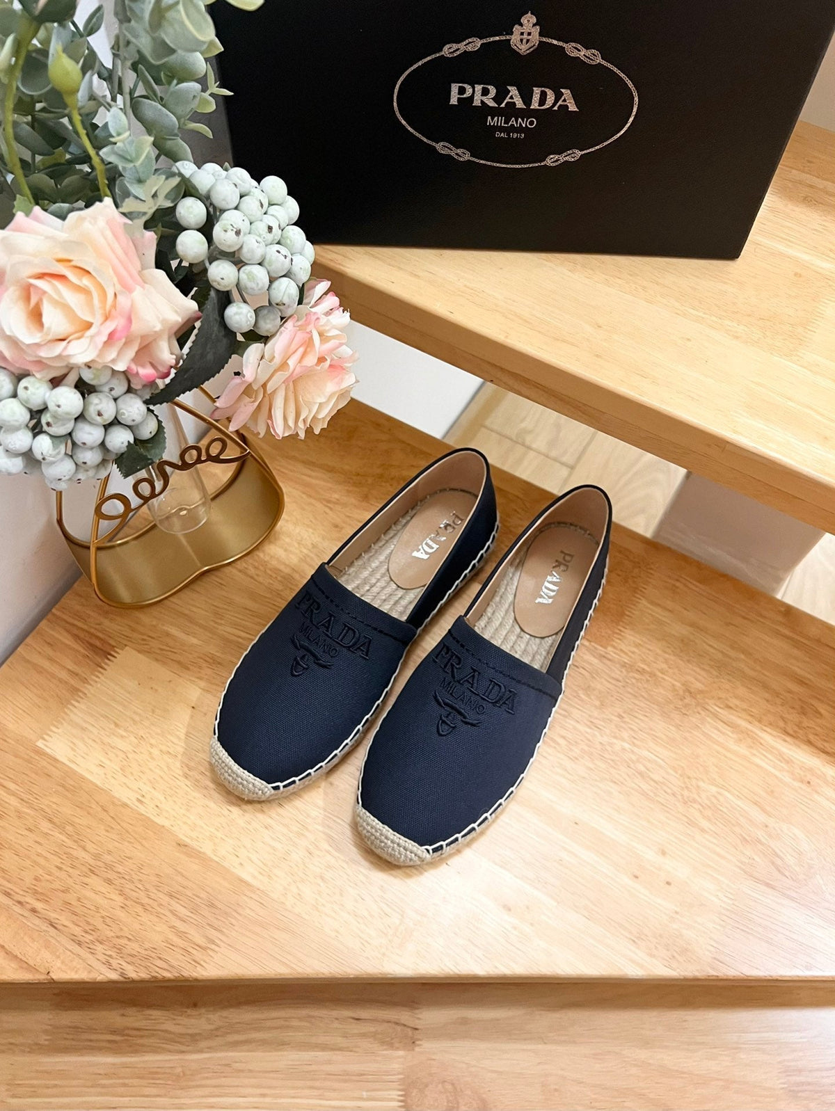 PRADA pra espadrilles denim canvas
