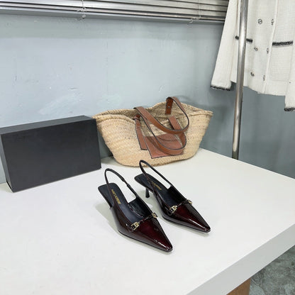 SL CARINE SLINGBACKS PUMP 60 WINE CALFSKIN