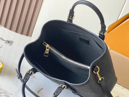 LOUIS VUITTON BABYLONE TOTE 31 IN BLACK MONOGRAM EMPREINTE LEATHER