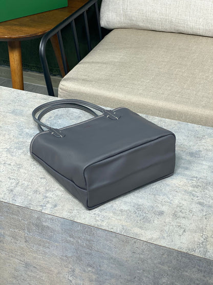 GOYARD ANJOU MINI BAG 20 IN GREY GOYARDINE CANVAS AND CALFSKIN