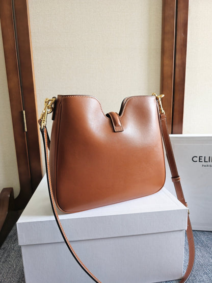 CELINE SMALL CAMILLE 16 SOFT BAG 24 IN BURNT SIENNA SMOOTH CALFSKIN
