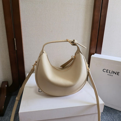 CELINE 25S TEEN LULU BAG 24MM IN BEIGE CALFSKIN GOLD HARDWARE