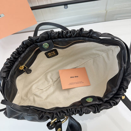 MIU MIU JOIE NAPPA SHOULDER BAG 44 IN BLACK CALFSKIN