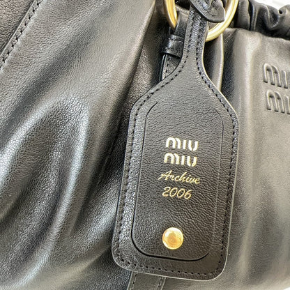 MIU MIU JOIE NAPPA SHOULDER BAG 44 IN BLACK CALFSKIN