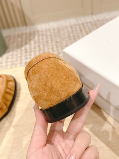 YSL 25S SAINT LAURENT LOAFERS IN BROWN SUEDE WITH SMALL LOGO