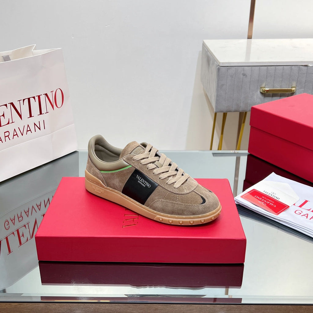 VALENTINO 25S UPVILLAGE SNEAKERS IN BROWN SUEDE