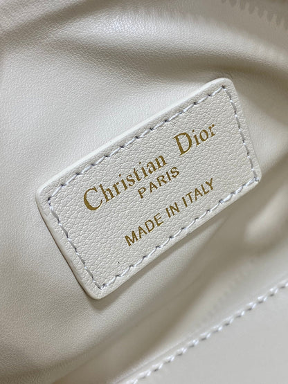 DIOR GROOVE MINI 17 BAG IN WHITE CREAM LAMBSKIN