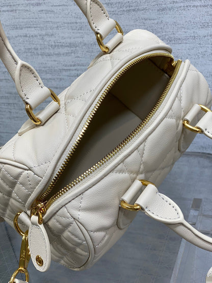 DIOR GROOVE 20 BAG IN WHITE CREAM LAMBSKIN