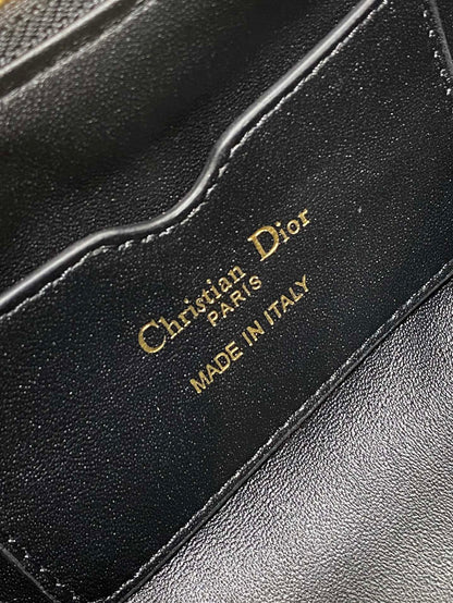 DIOR MISS CARO CIGALE MINI 18 BAG BLACK MACROCANNAGE LAMBSKIN