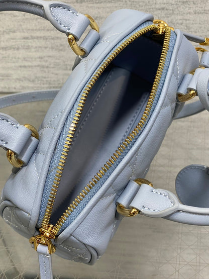 DIOR GROOVE MINI 17 BAG IN LIGHT BLUE LAMBSKIN