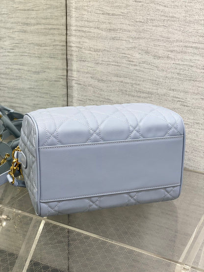DIOR GROOVE 25 BAG IN LIGHT BLUE LAMBSKIN