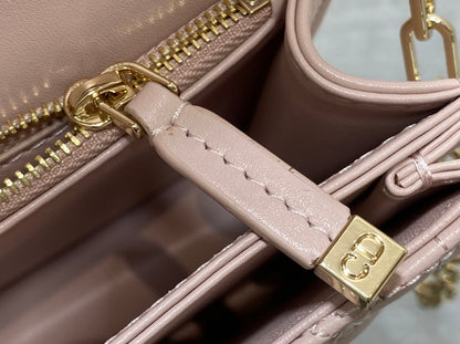 DIOR MINI BAG 24 IN LIGHT PINK PATENT CANNAGE CALFSKIN