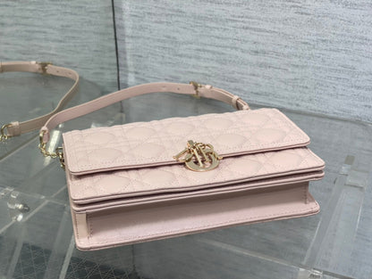 DIOR MINI BAG 24 IN LIGHT PINK PATENT CANNAGE CALFSKIN