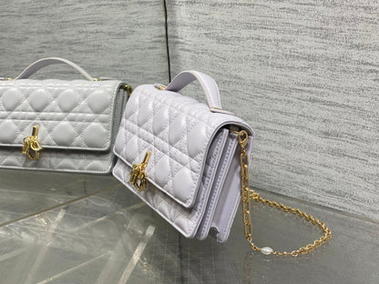 DIOR 25S  TALK PHONE POUCH 21 IN PALE LILAC CALFSKIN GOLD HARDWRE