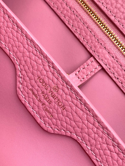 LOUIS VUITTON CAPUCINES MINI 21 IN MARSHMALLOW PINK TAURILLON GOLD HARDWARE