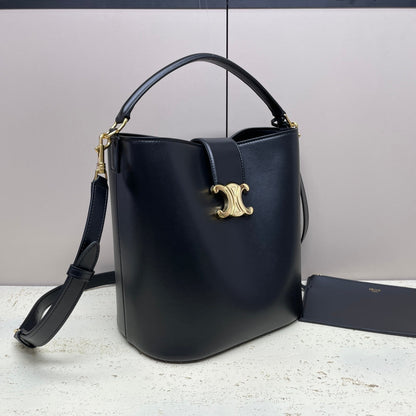 CELINE MEDIUM 28 LOUISE BAG IN BLACK SMOOTH CALFSKIN