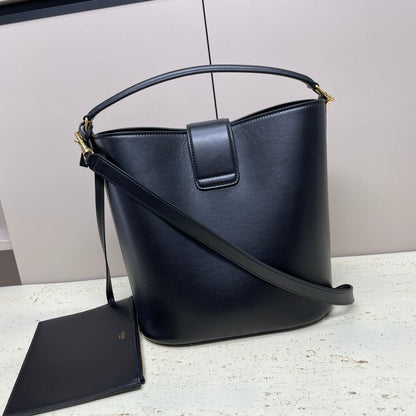 CELINE MEDIUM 28 LOUISE BAG IN BLACK SMOOTH CALFSKIN