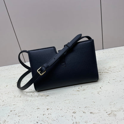 CELINE MINI 18 STRAP POCHETTE IN BLACK SUPPLE CALFSKIN