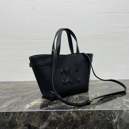 CELINE MINI CABAS ANAÏS CUIR TRIOMPHE 21 IN BLACK GRAINED CALFSKIN