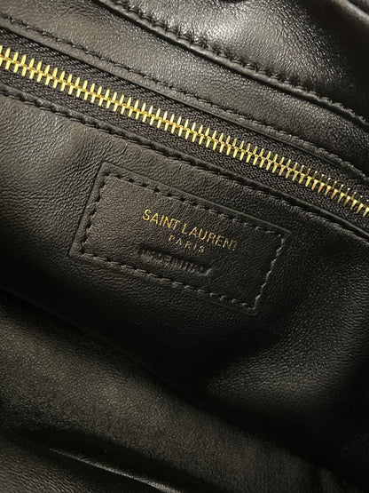 SAINT LAURENT LE 5 À 7 BAG 24 BLACK GLOSSY CALFSKIN HOBO