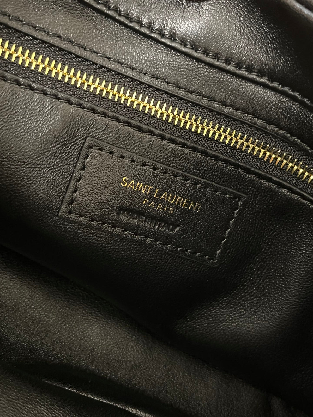 SAINT LAURENT MINI 19 BLACK GLOSSY CALFSKIN HOBO